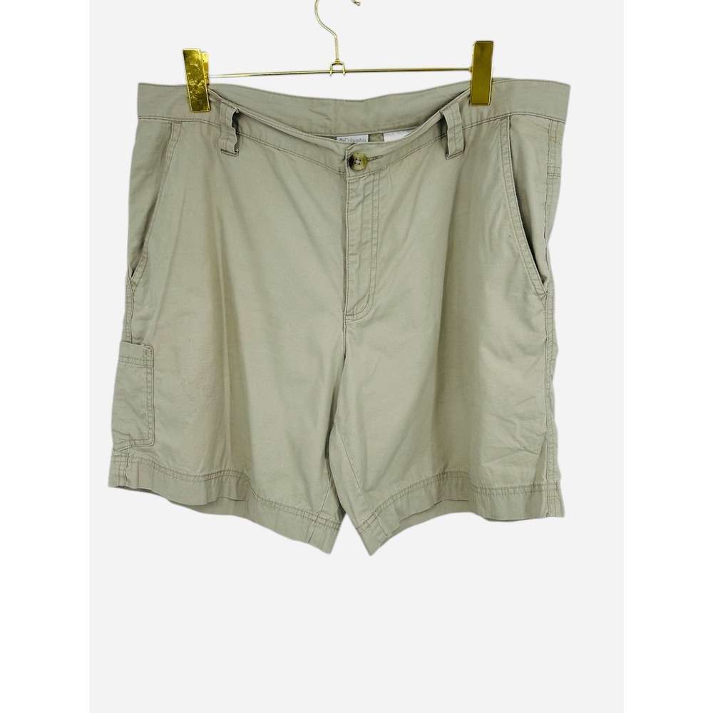 Columbia Mens Cargo Shorts Tan Khaki Cotton Size 36‎